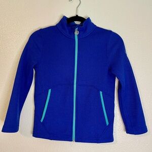 Spyder Encore Full Zip Jacket Fleece Lined Mock Neck Indigo Blue Kids 10-12